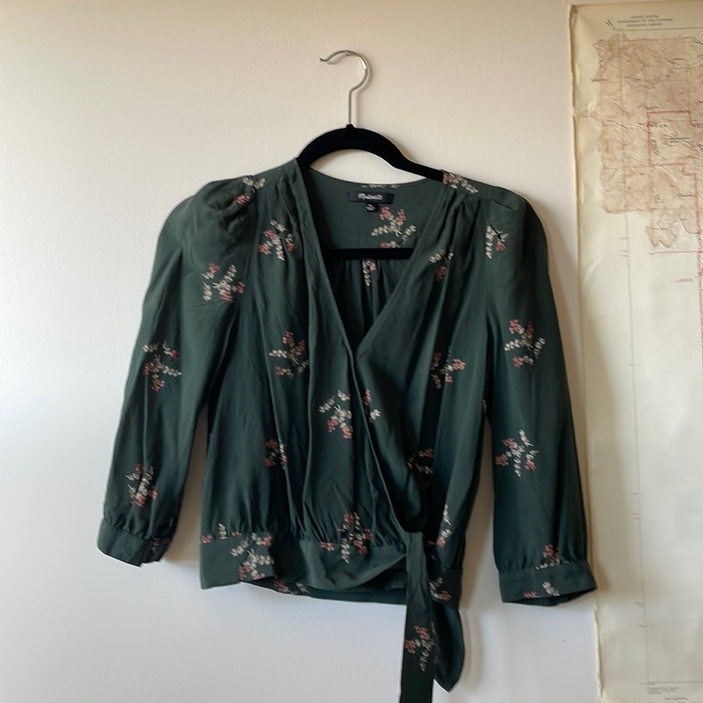 Green Madewell Wrap Top